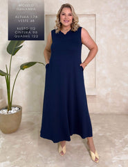 Vestido Vicenza Diara Azul Marinho
