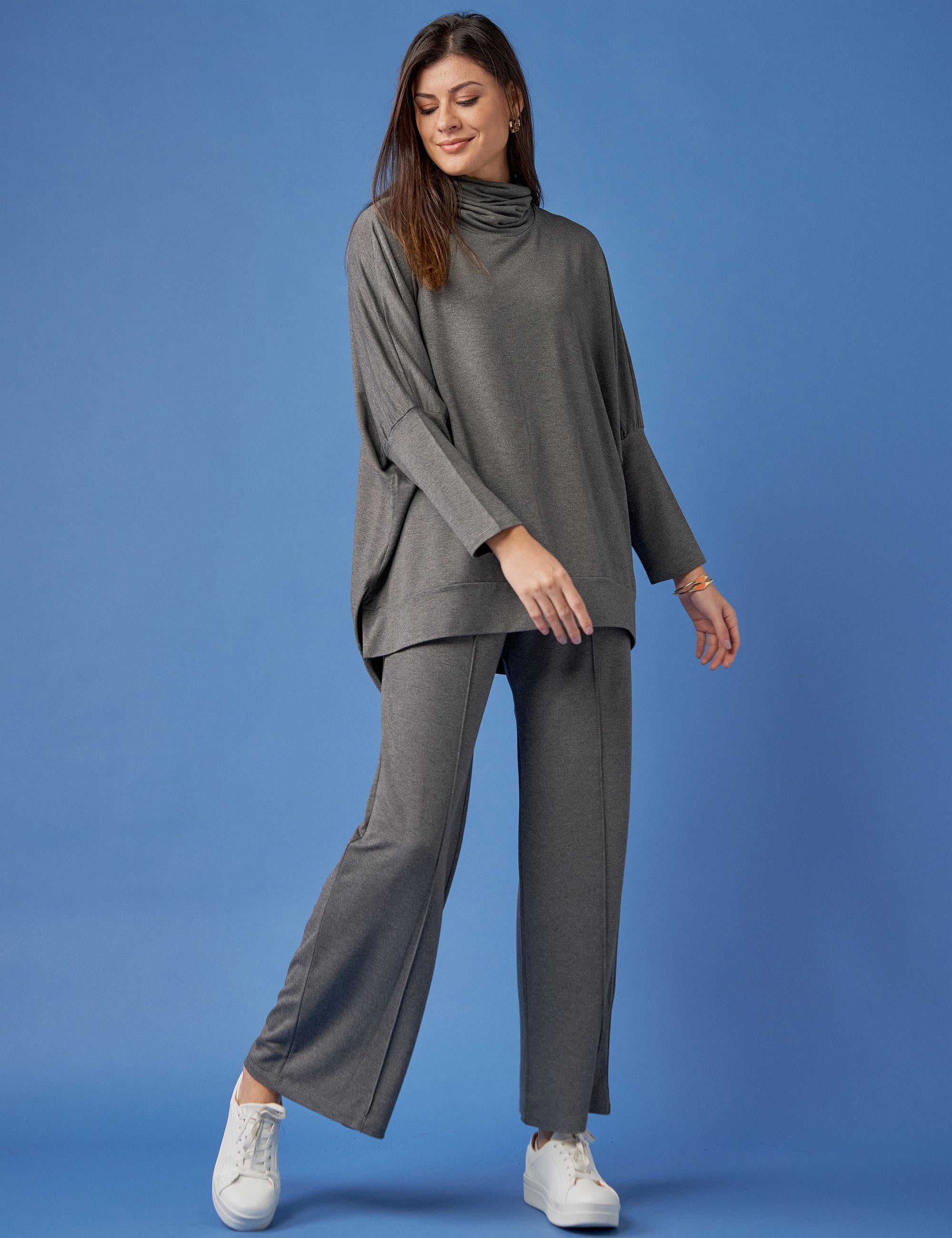 Blusa Moletom Greta Mescla Escuro