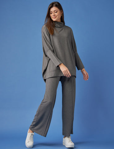 Blusa Moletom Greta Mescla Escuro