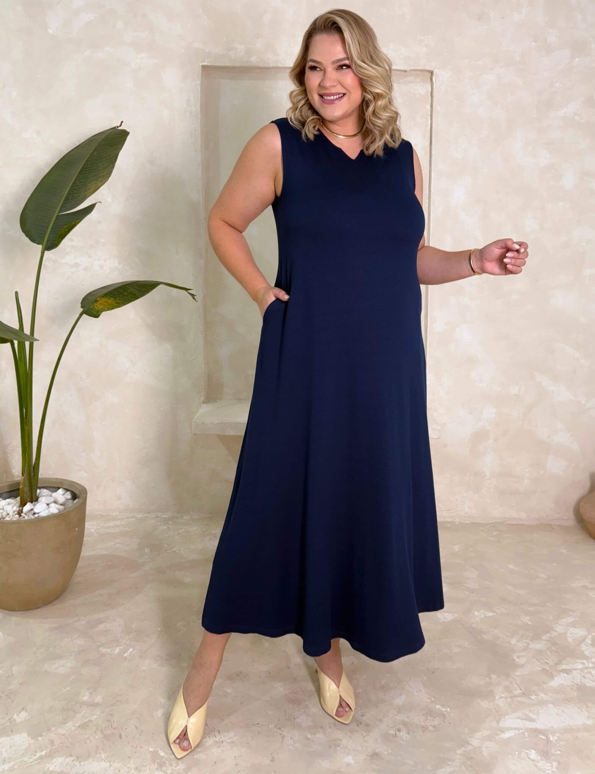 Vestido Vicenza Diara Azul Marinho