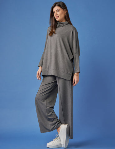 Blusa Moletom Greta Mescla Escuro