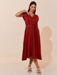 Vestido Vicenza Priscila Marrom Galápagos