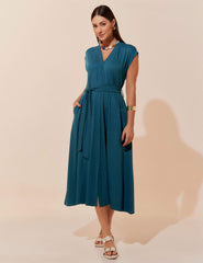 Vestido Vicenza Priscila Azul Gótico