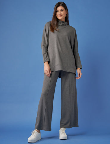 Blusa Moletom Greta Mescla Escuro