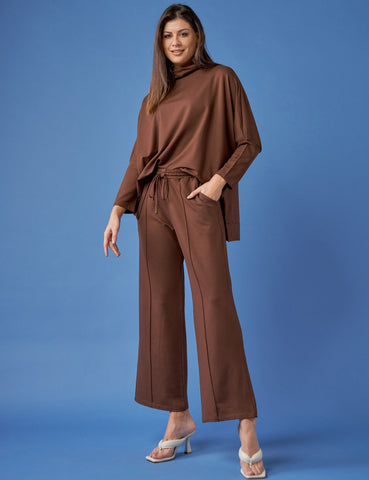 Blusa Moletom Greta Marrom Natureza