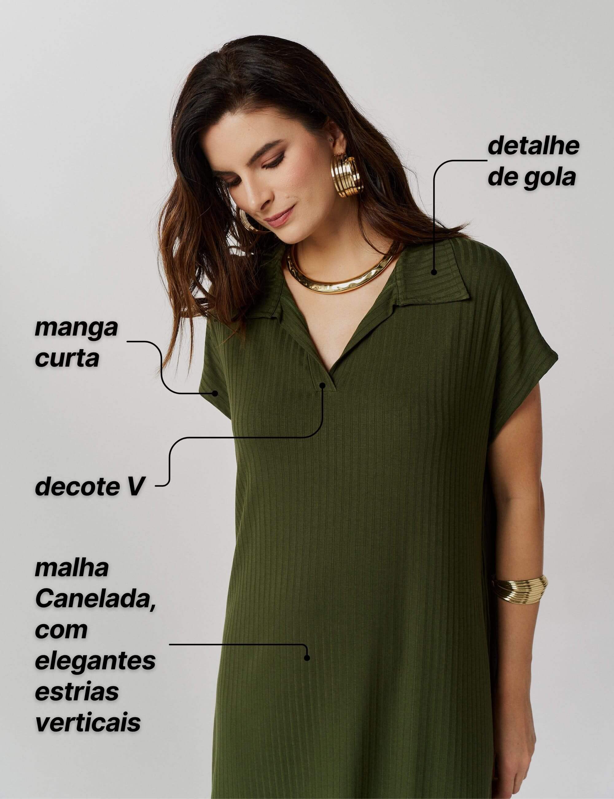 Vestido Canelado Vitoria Verde Country