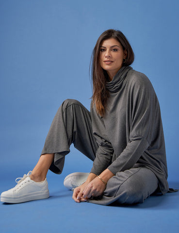 Blusa Moletom Greta Mescla Escuro