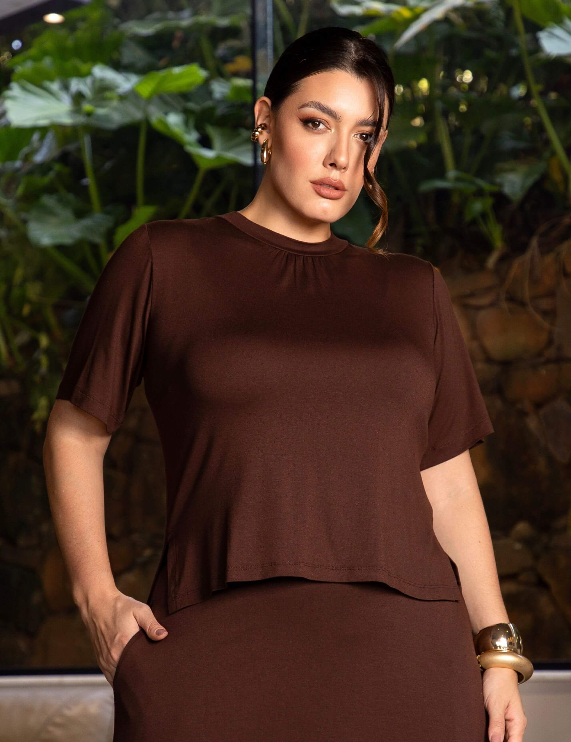 Blusa Magna Marrom Natureza