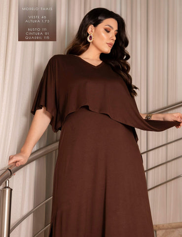 Vestido Diamela Marrom Natureza