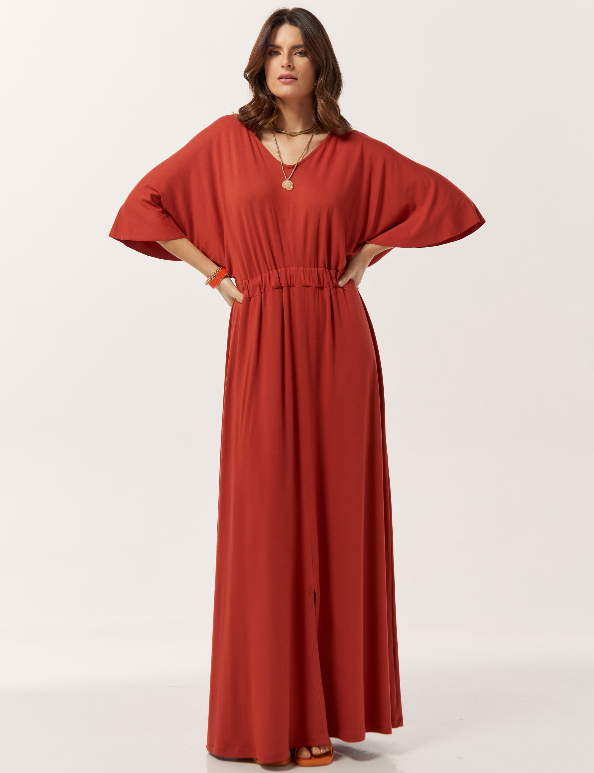 Vestido Adila Laranja Mistery