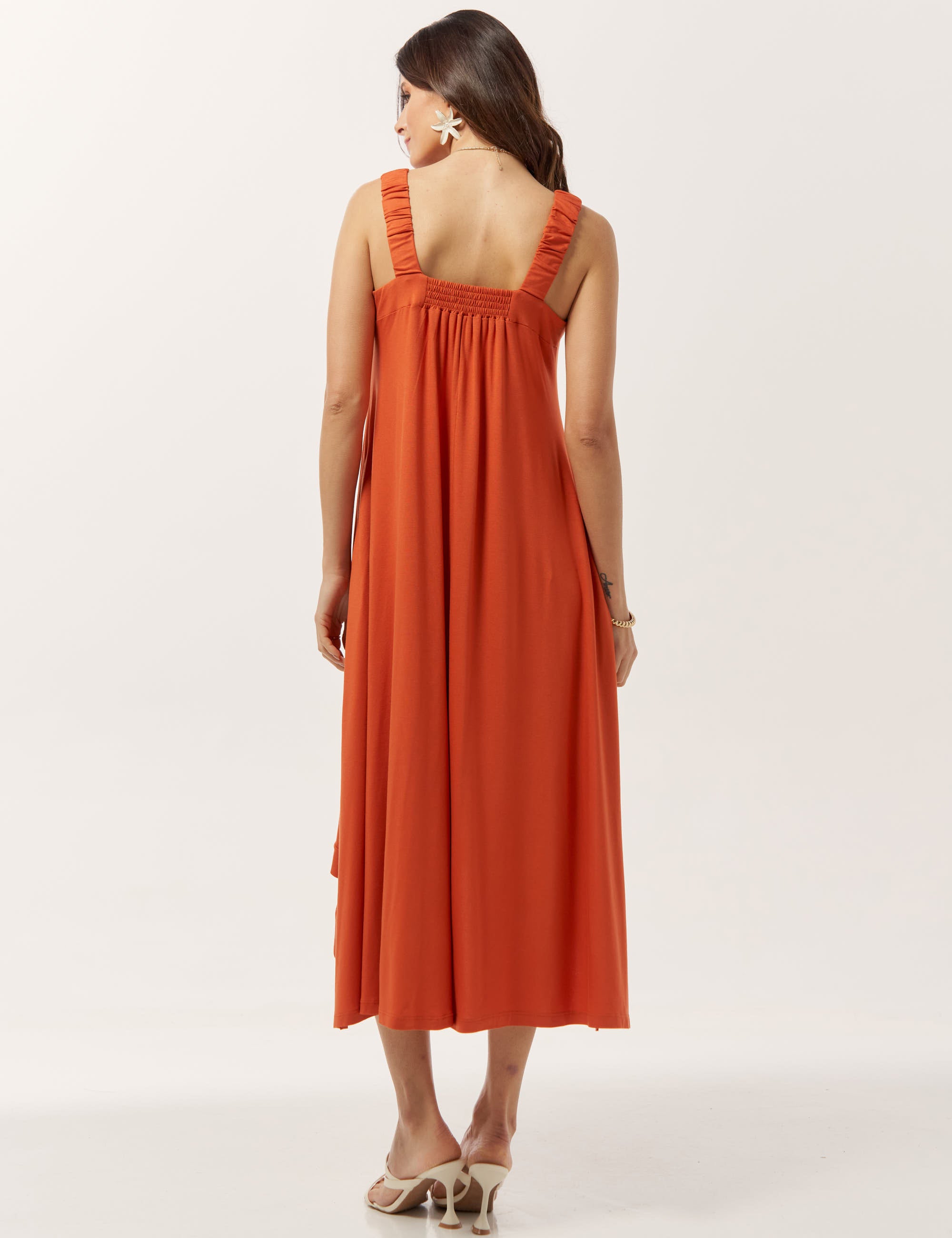 Vestido Flórida Marrom Urucum