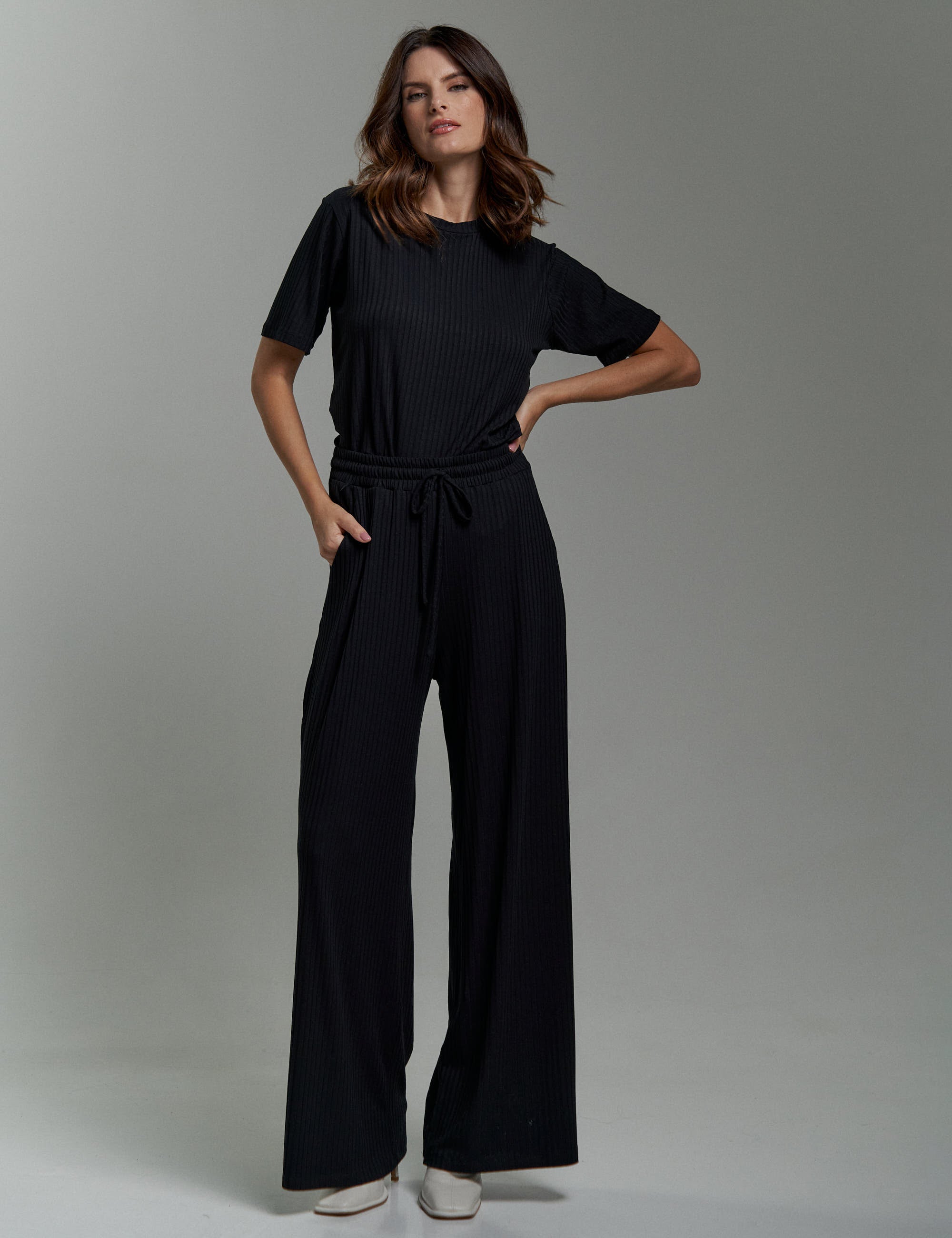 Blusa Canelado Henriqueta Preto