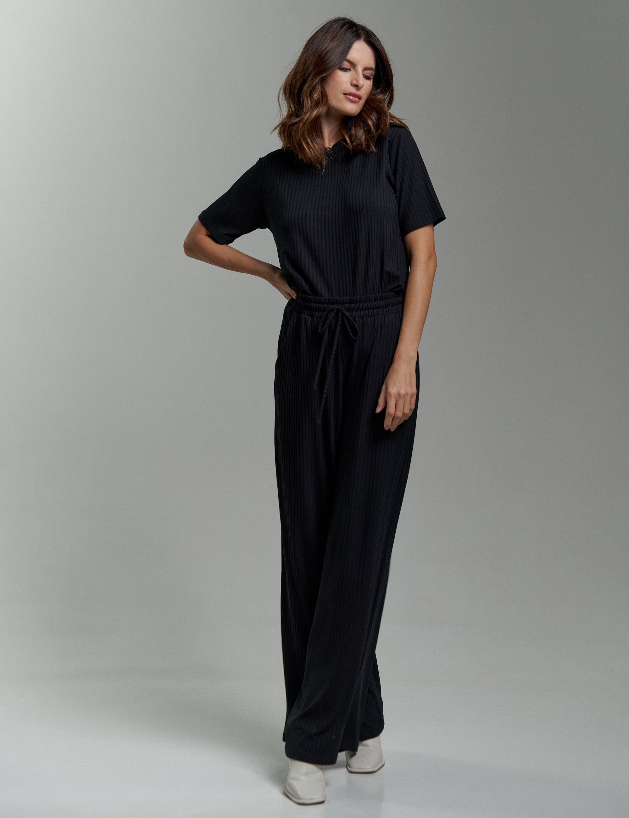Blusa Canelado Henriqueta Preto