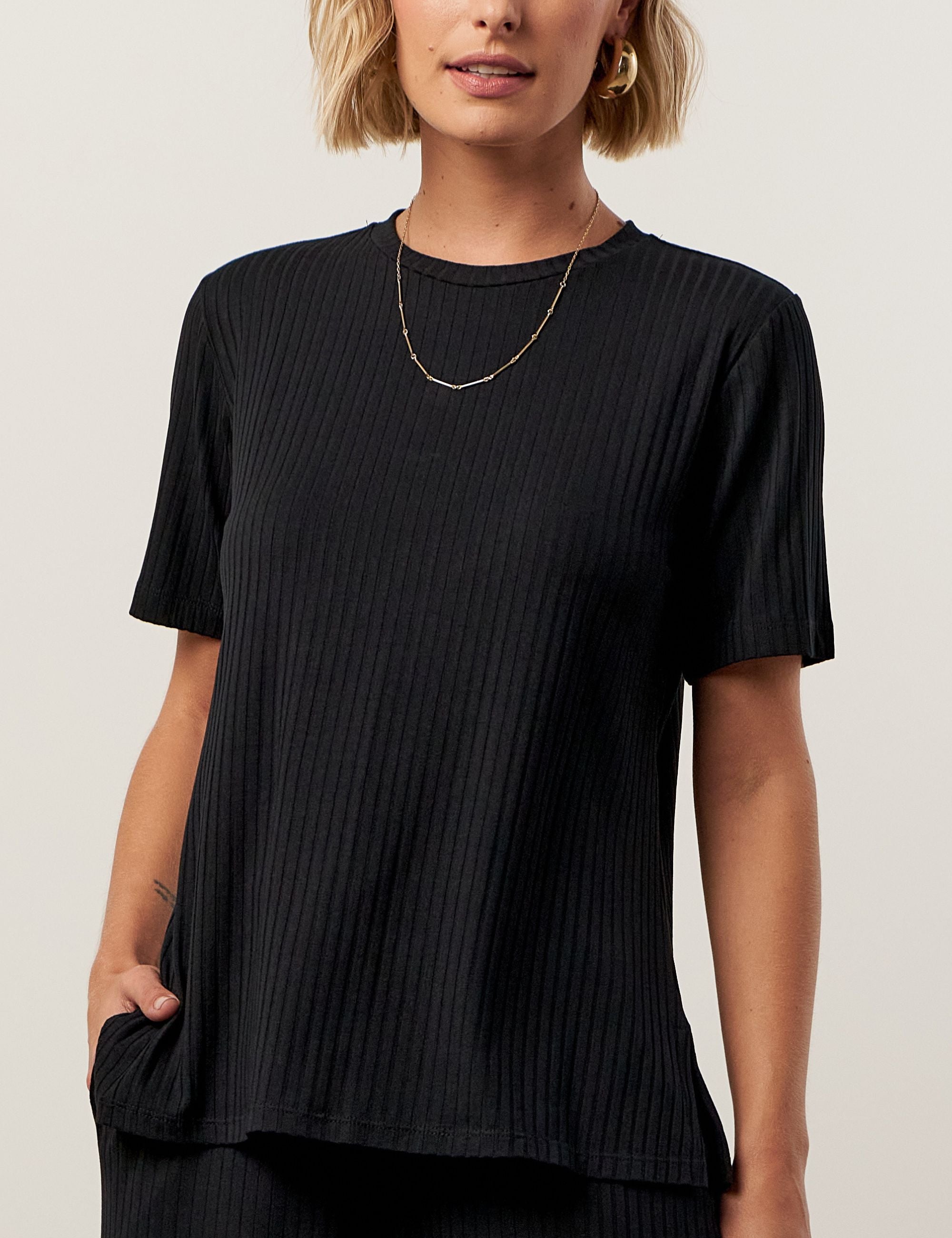 Blusa Canelado Henriqueta Preto