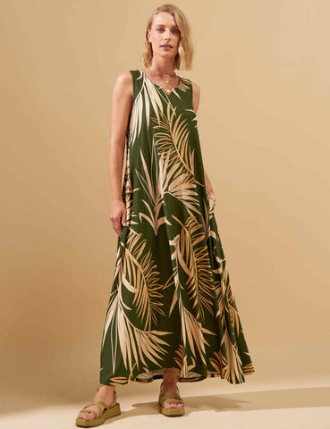 Vestido Estampado Irina Verde Imensidão