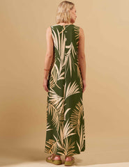 Vestido Estampado Irina Verde Imensidão