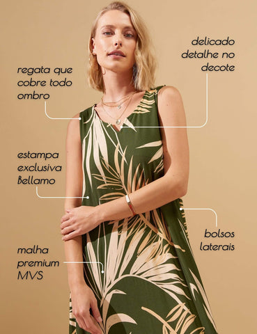 Vestido Estampado Irina Verde Imensidão