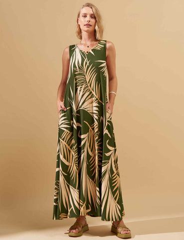 Vestido Estampado Irina Verde Imensidão