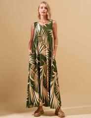 Vestido Estampado Irina Verde Imensidão