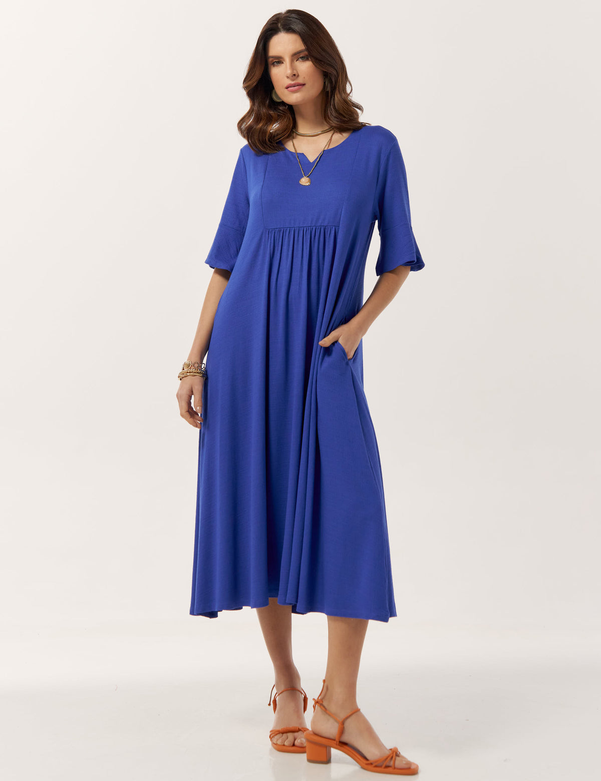 Vestido Vicenza Joanna Azul Delfino