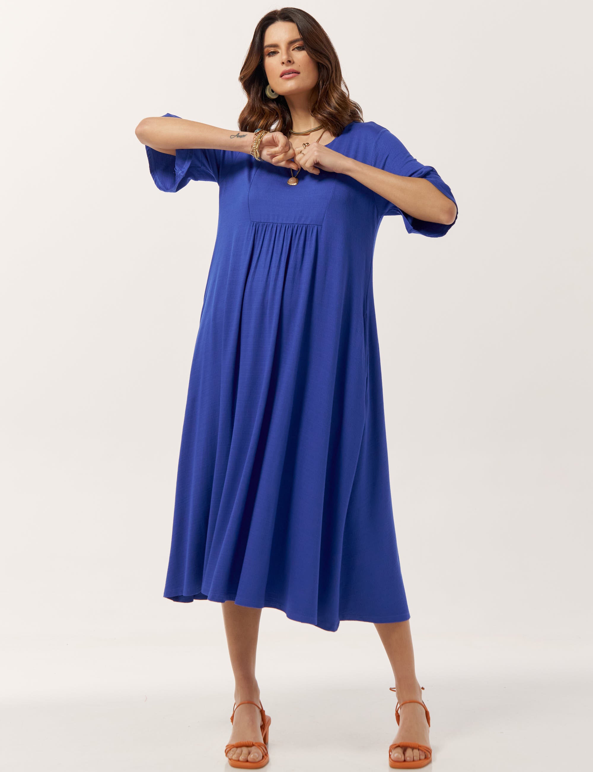 Vestido Vicenza Joanna Azul Delfino