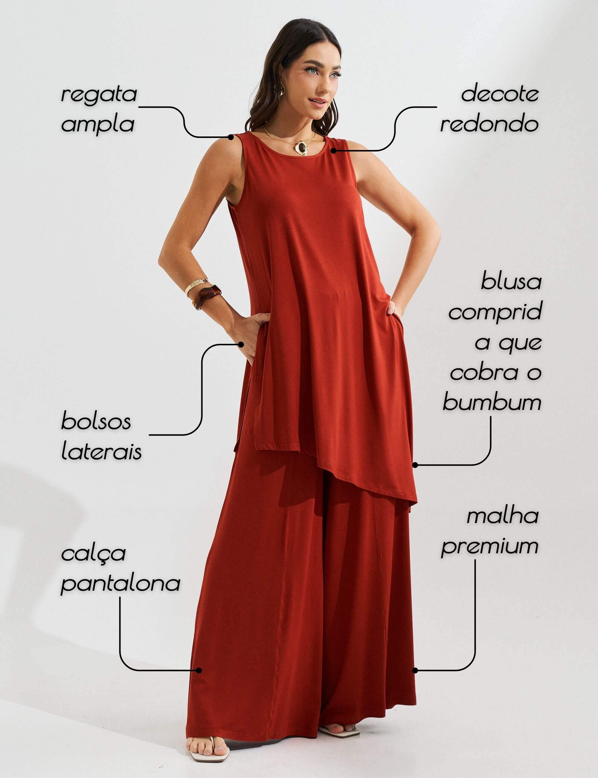Conjunto Ariella Marrom Galápagos