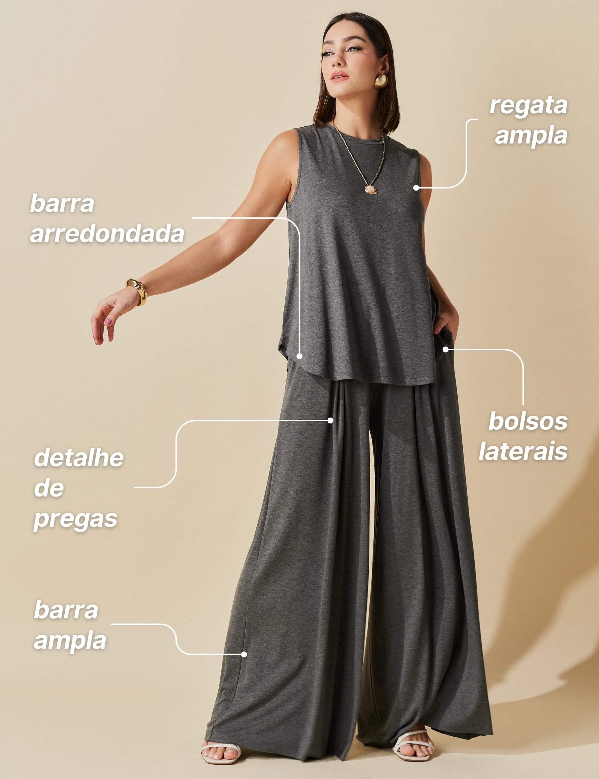 Conjunto Ayla Mescla Escuro