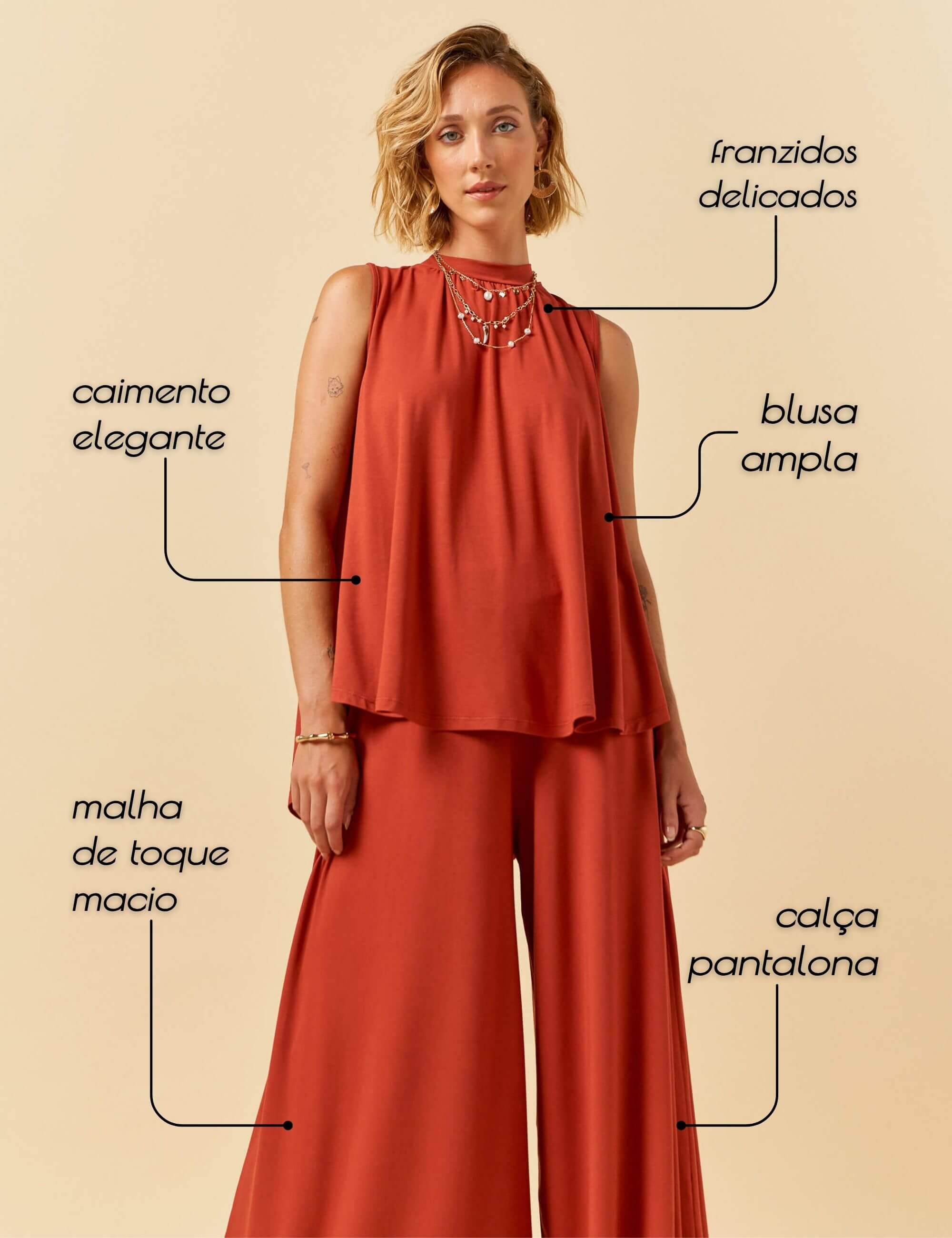 Conjunto Franciele Laranja Mistery