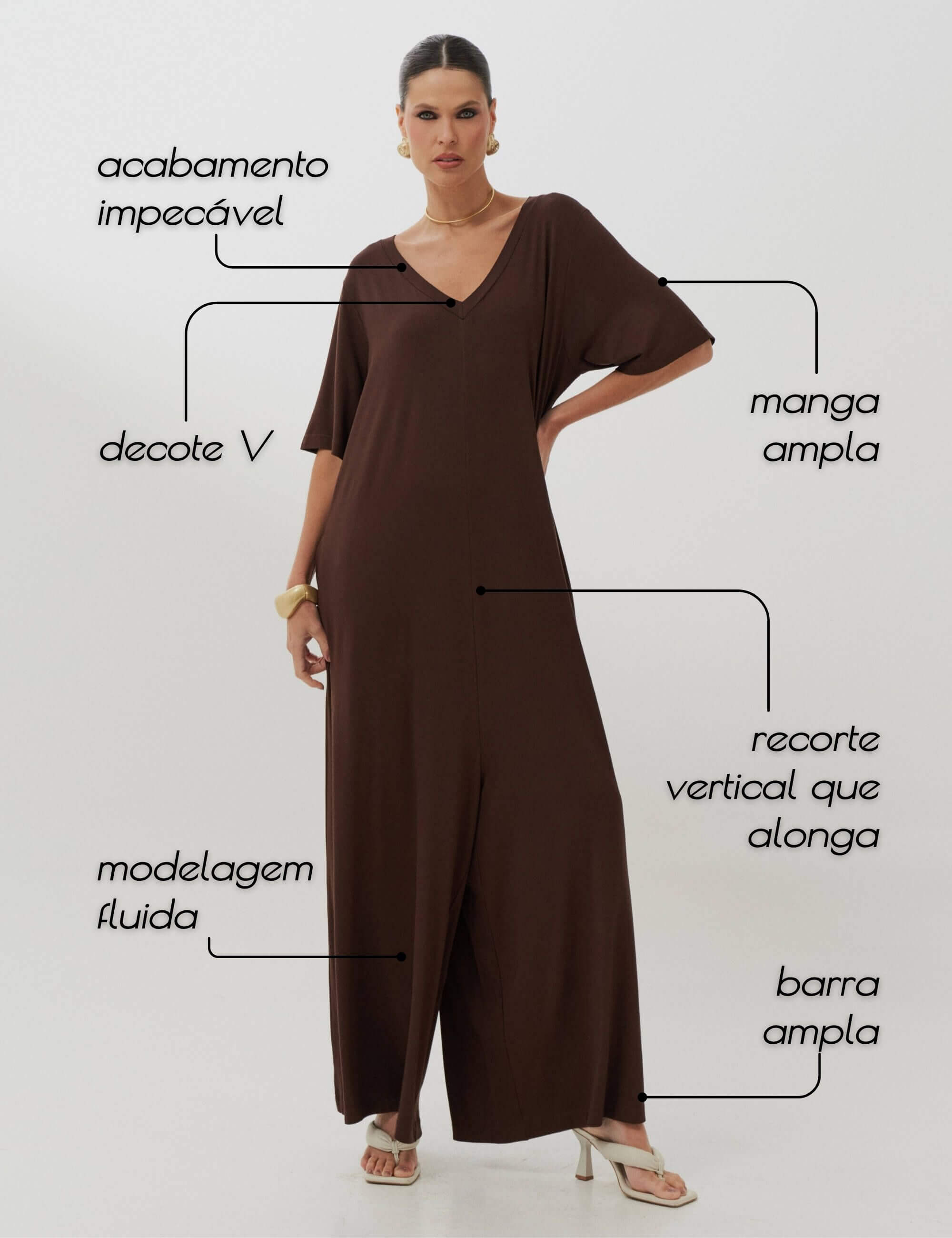 Macacão Filomena Marrom Natureza