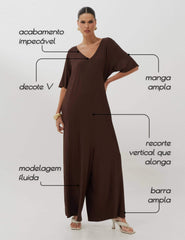 Macacão Filomena Marrom Natureza
