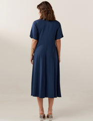 Vestido Poá Gene Azul Marinho