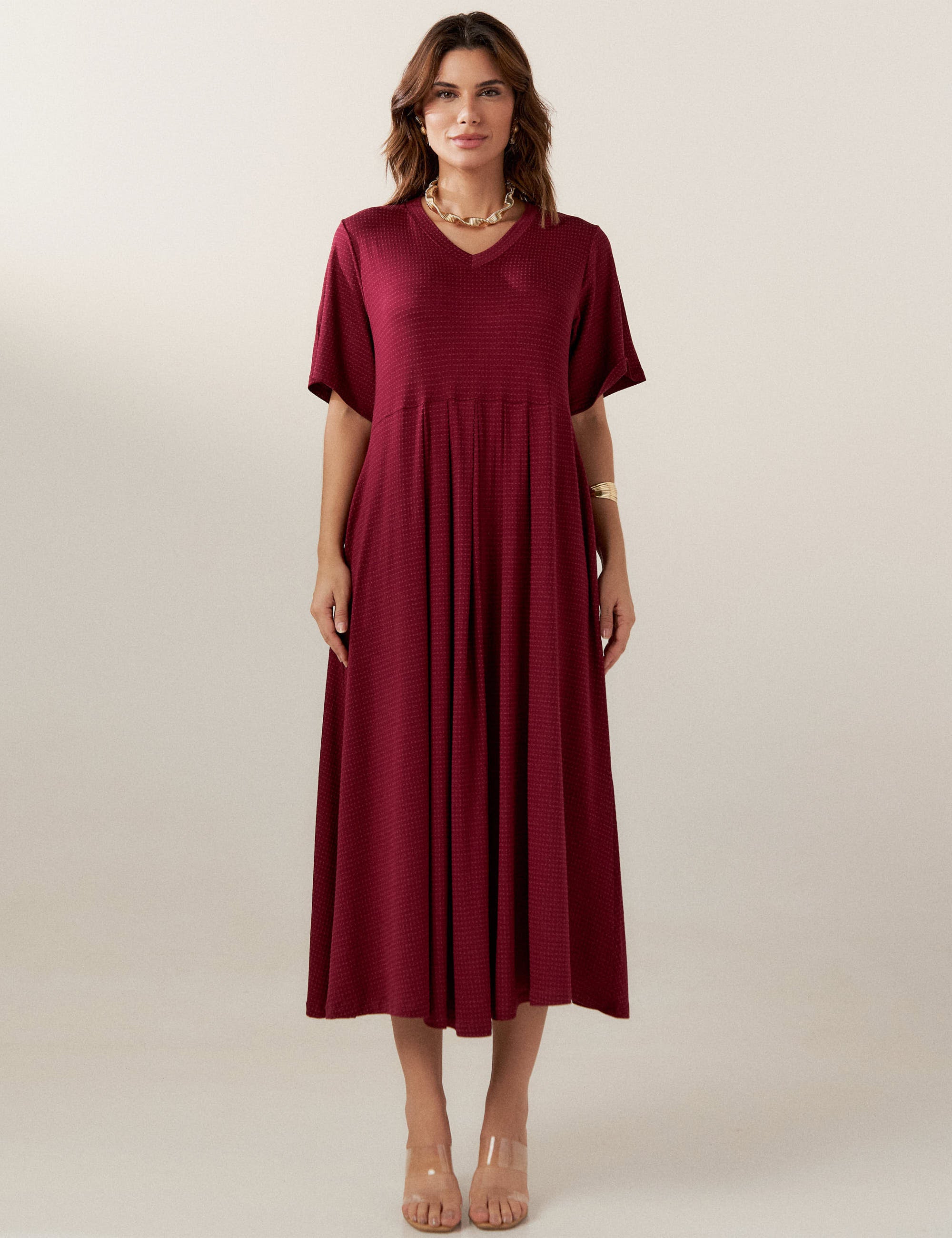 Vestido Poá Gene Bordo