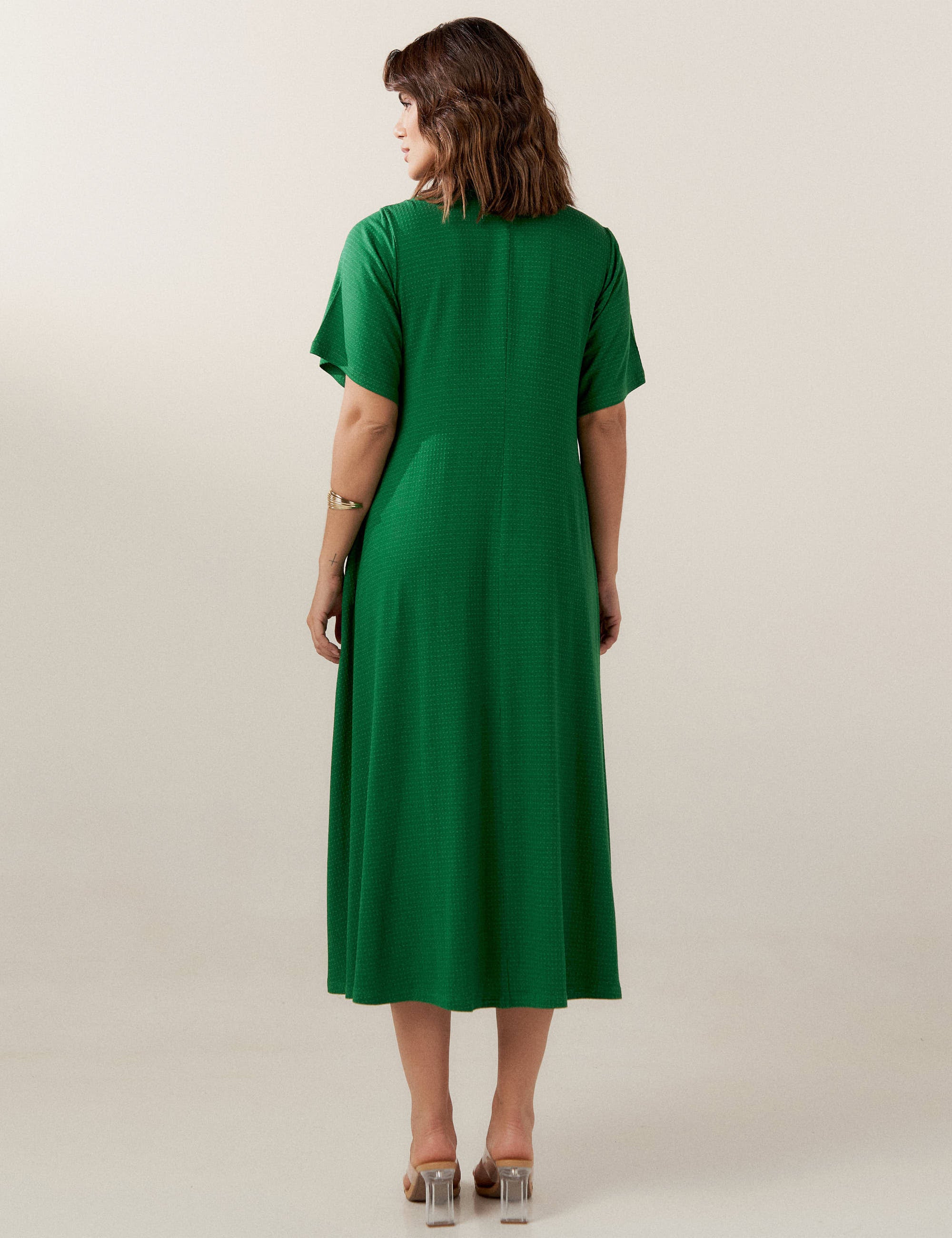 Vestido Poá Gene Verde Cipestre