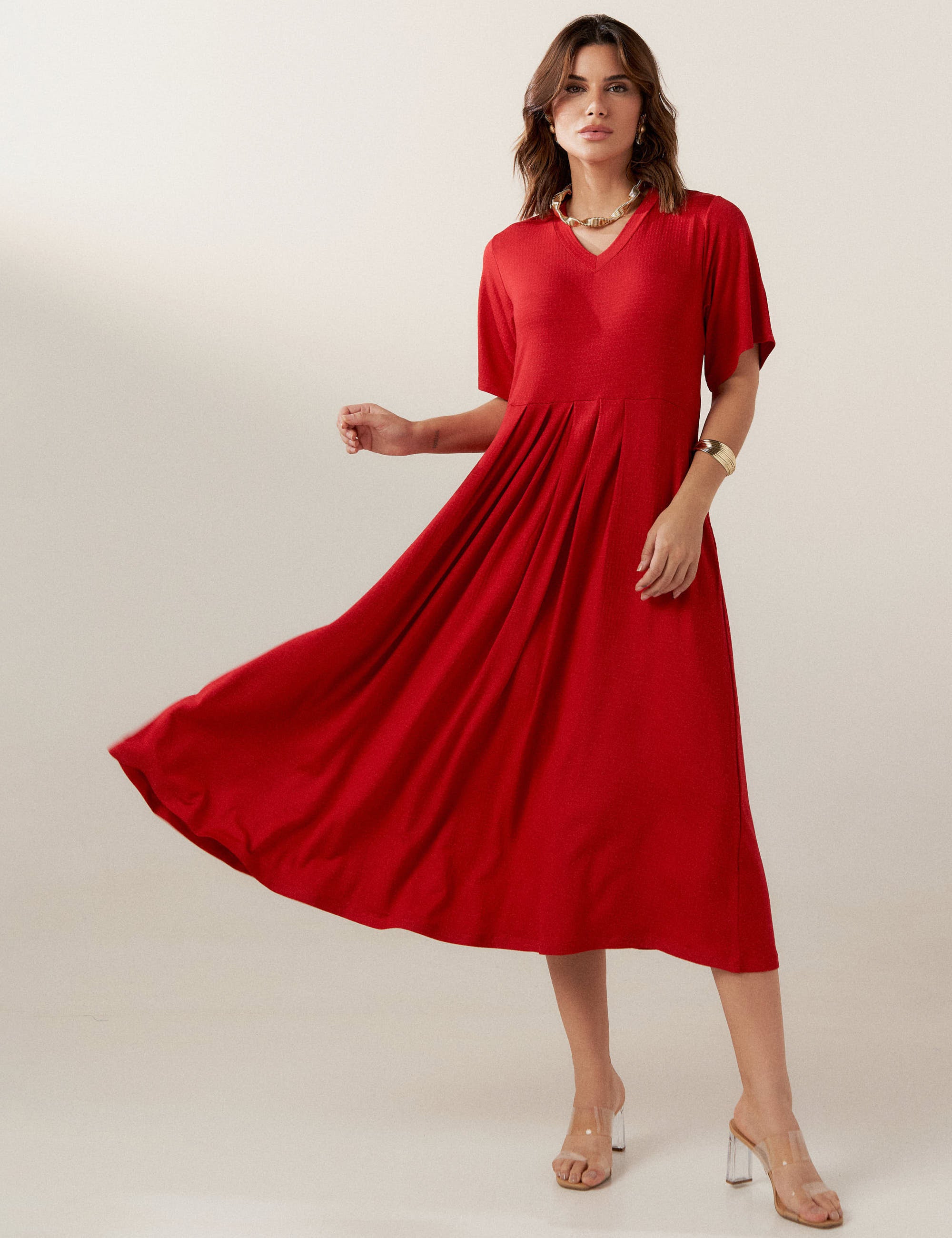 Vestido Poá Gene Vermelho