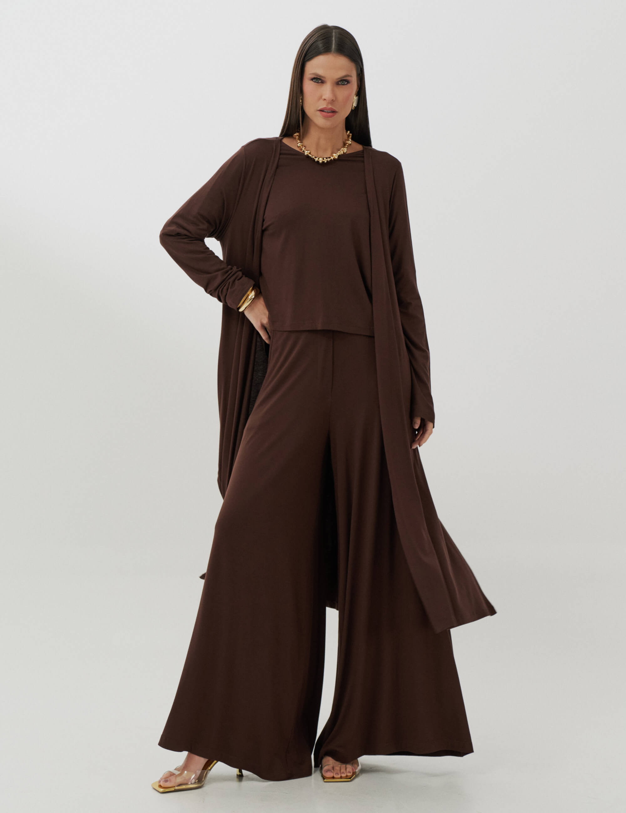 Cardigan Harper Marrom Natureza