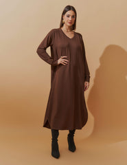 Vestido Moletom Helena Marrom Natureza