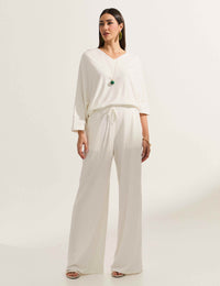 Calça Canelado Henriqueta Off White