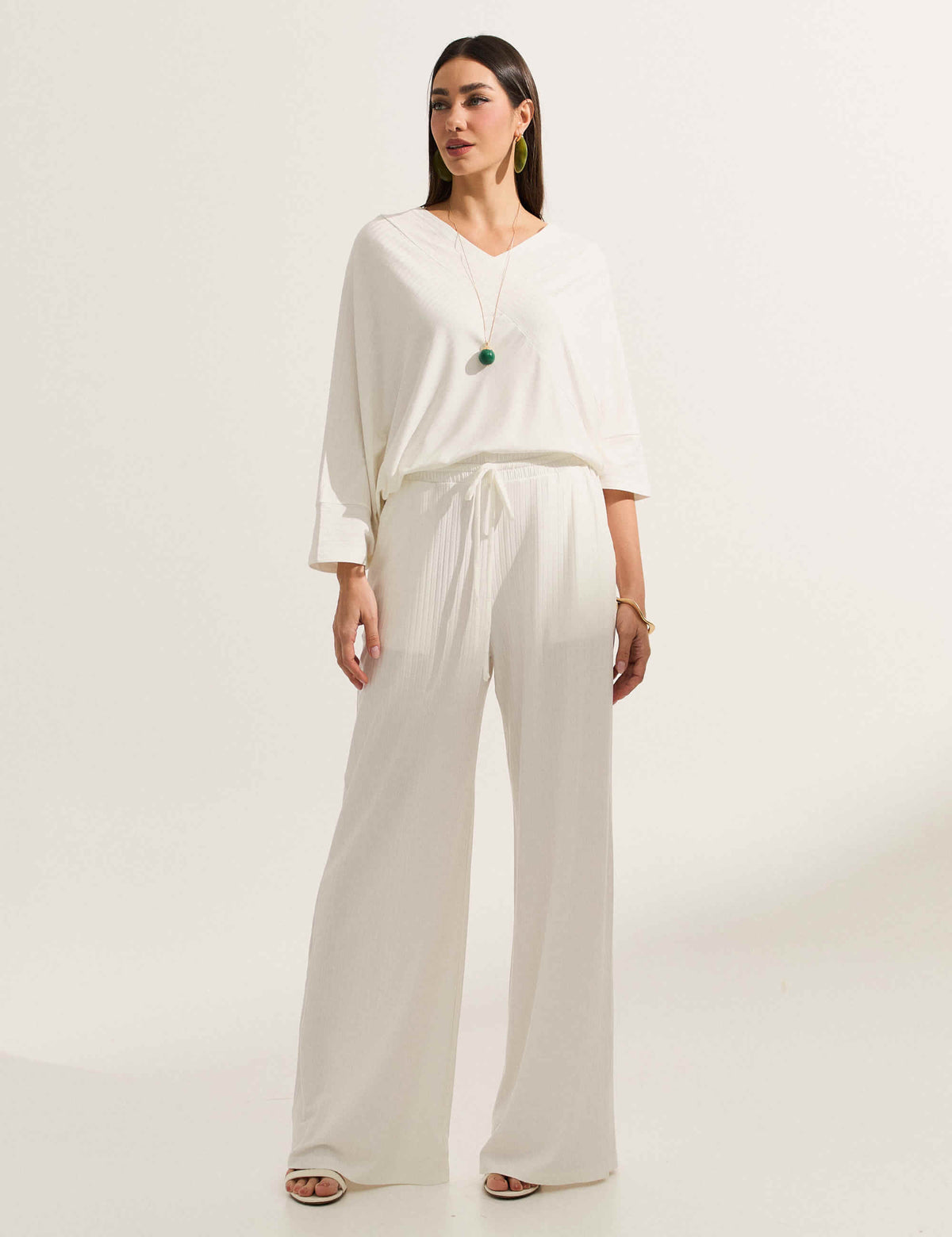 Calça Canelado Henriqueta Off White