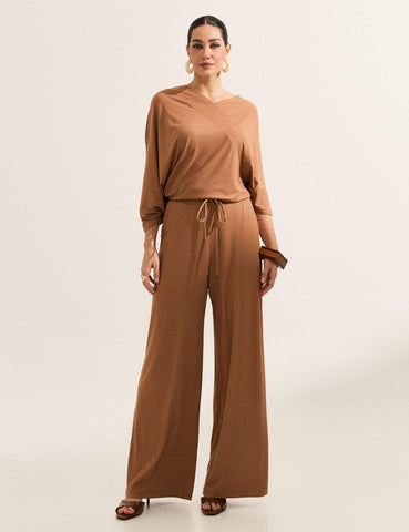 Calça Canelado Henriqueta Caramelo Nougat
