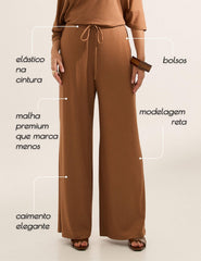 Calça Canelado Henriqueta Caramelo Nougat