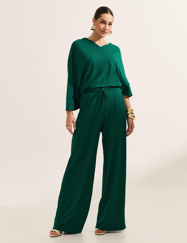 Calça Canelado Henriqueta Verde Castanheira