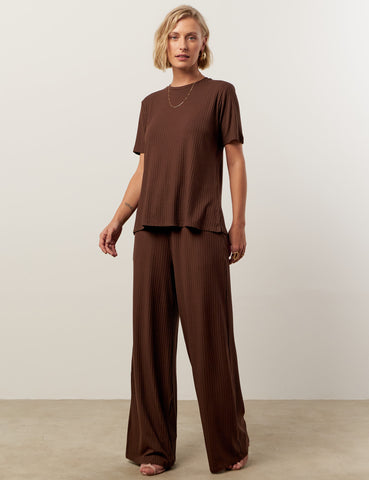 Blusa Canelado Henriqueta Marrom Natureza