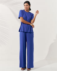 Blusa Canelado Henriqueta Azul Delfino