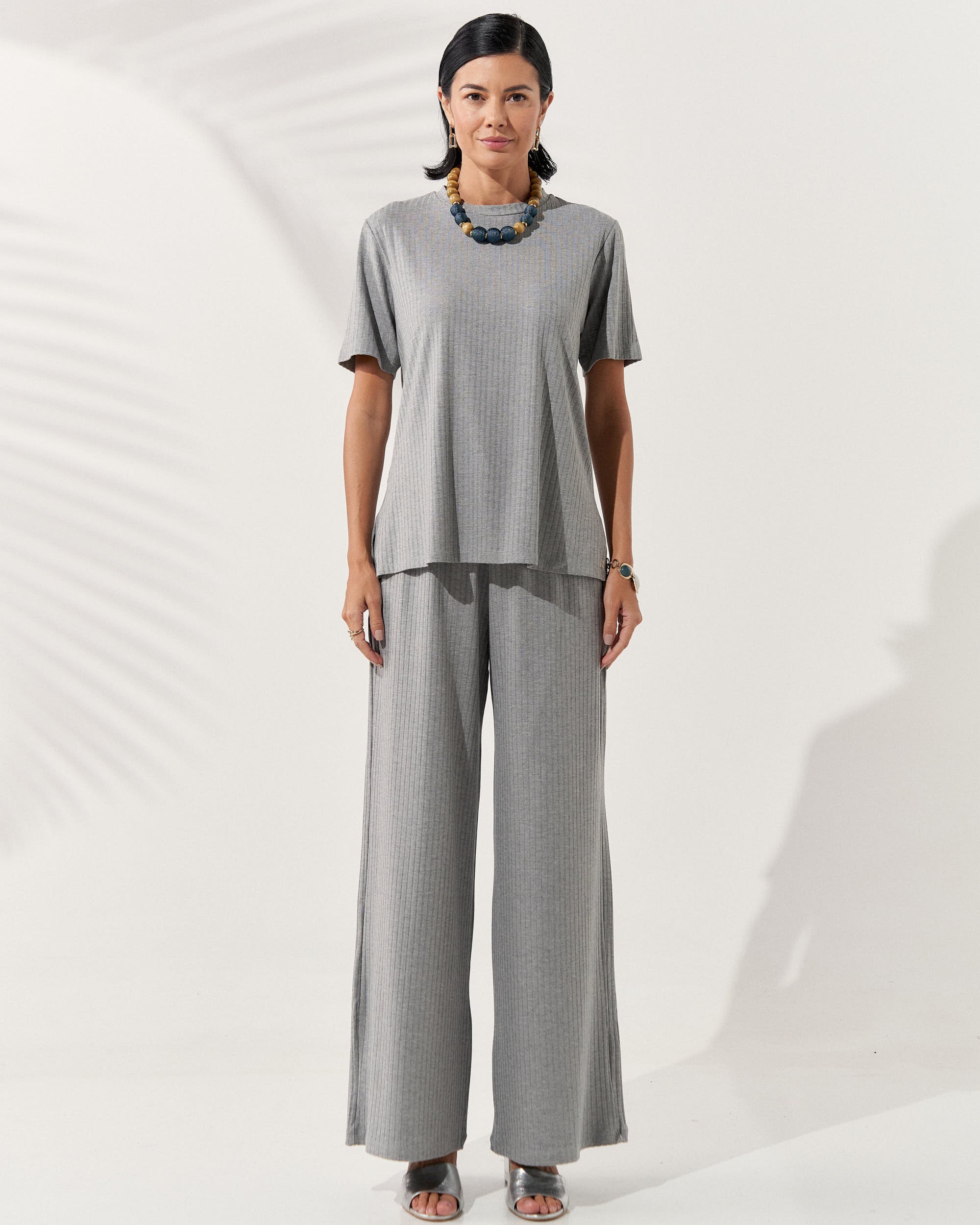 Blusa Canelado Henriqueta Mescla