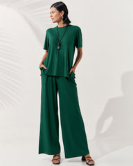 Blusa Canelado Henriqueta Verde Castanheira