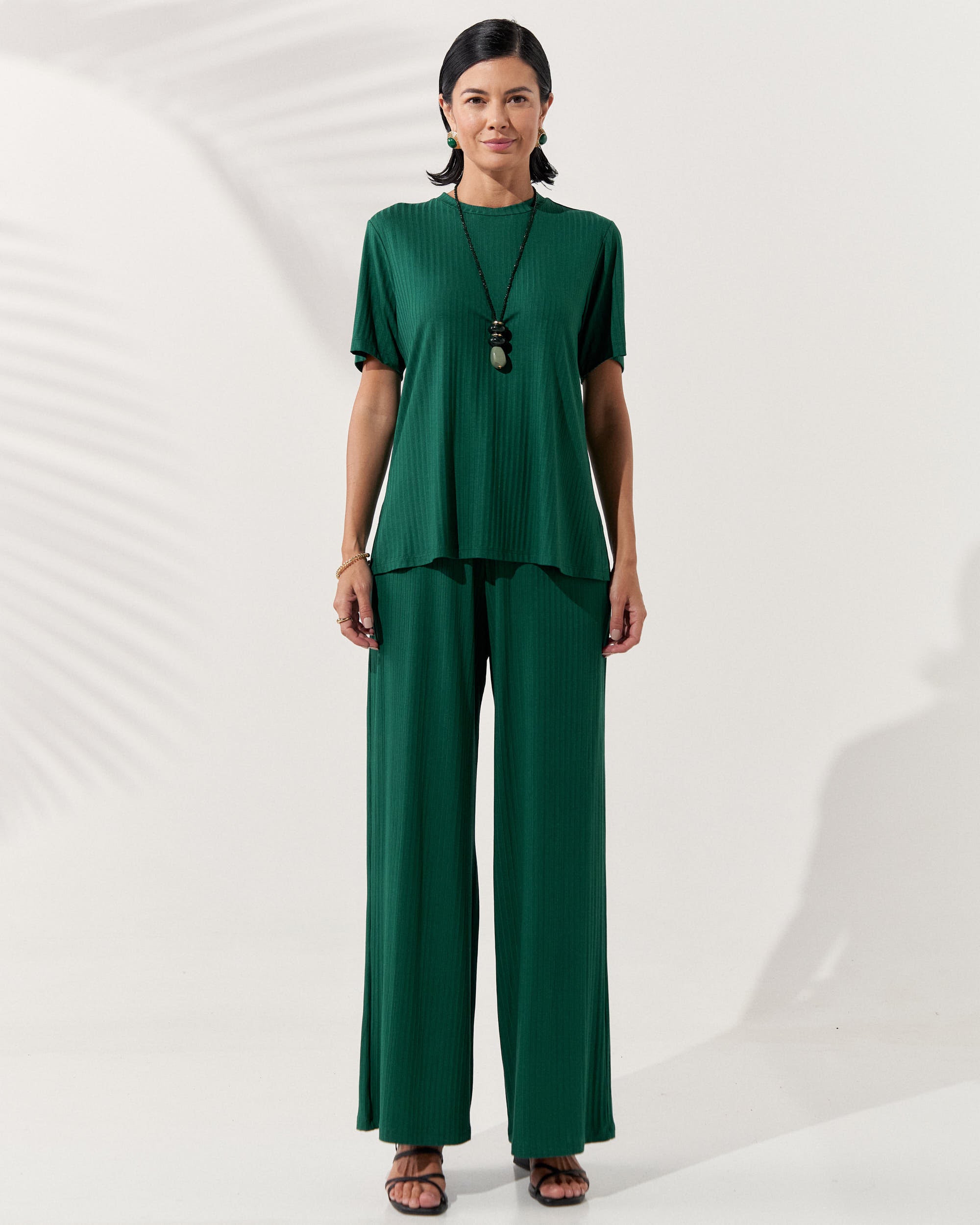 Blusa Canelado Henriqueta Verde Castanheira