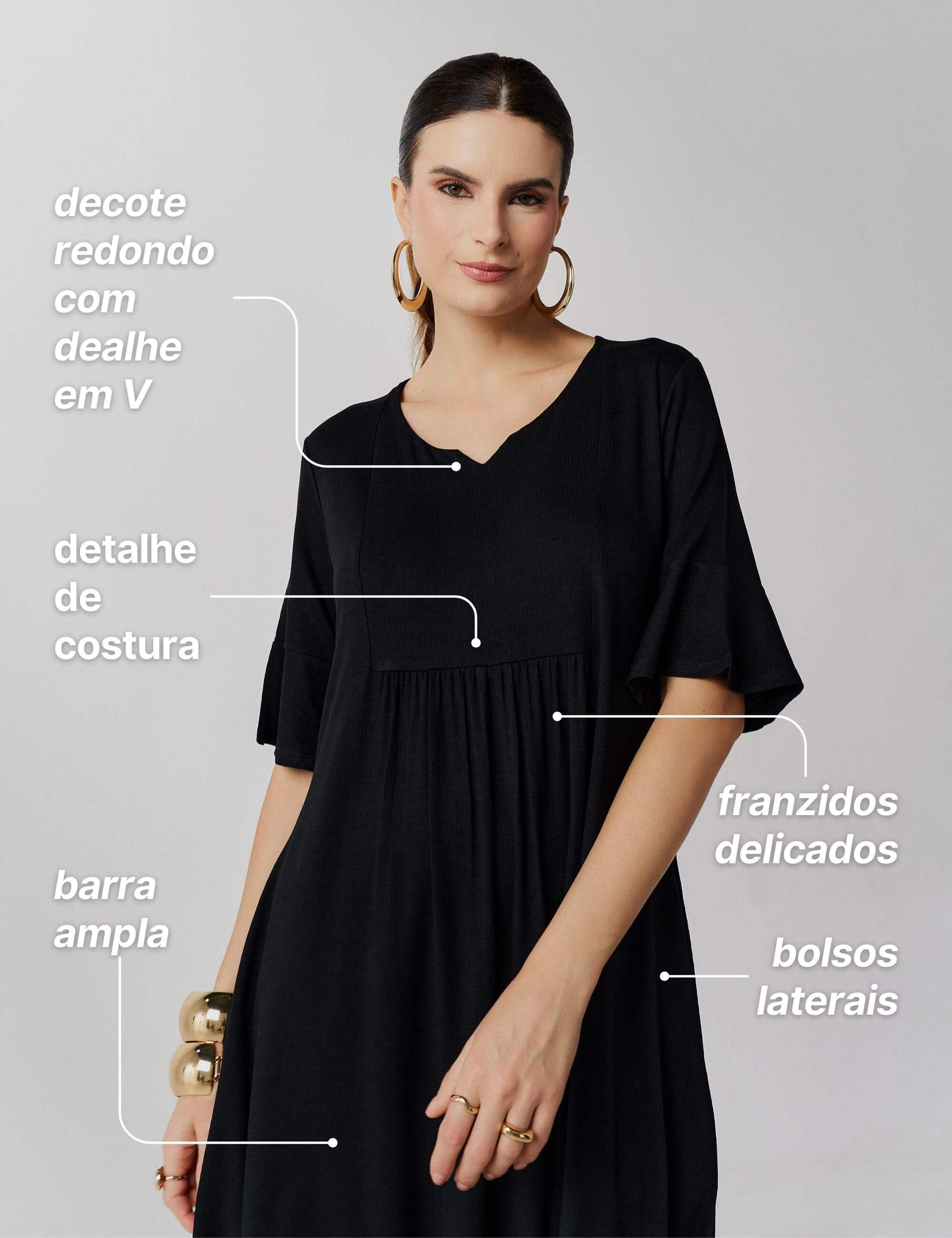 Vestido Vicenza Joanna Preto