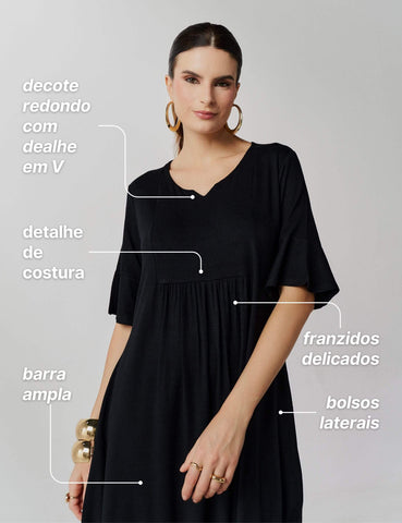 Vestido Vicenza Joanna Preto
