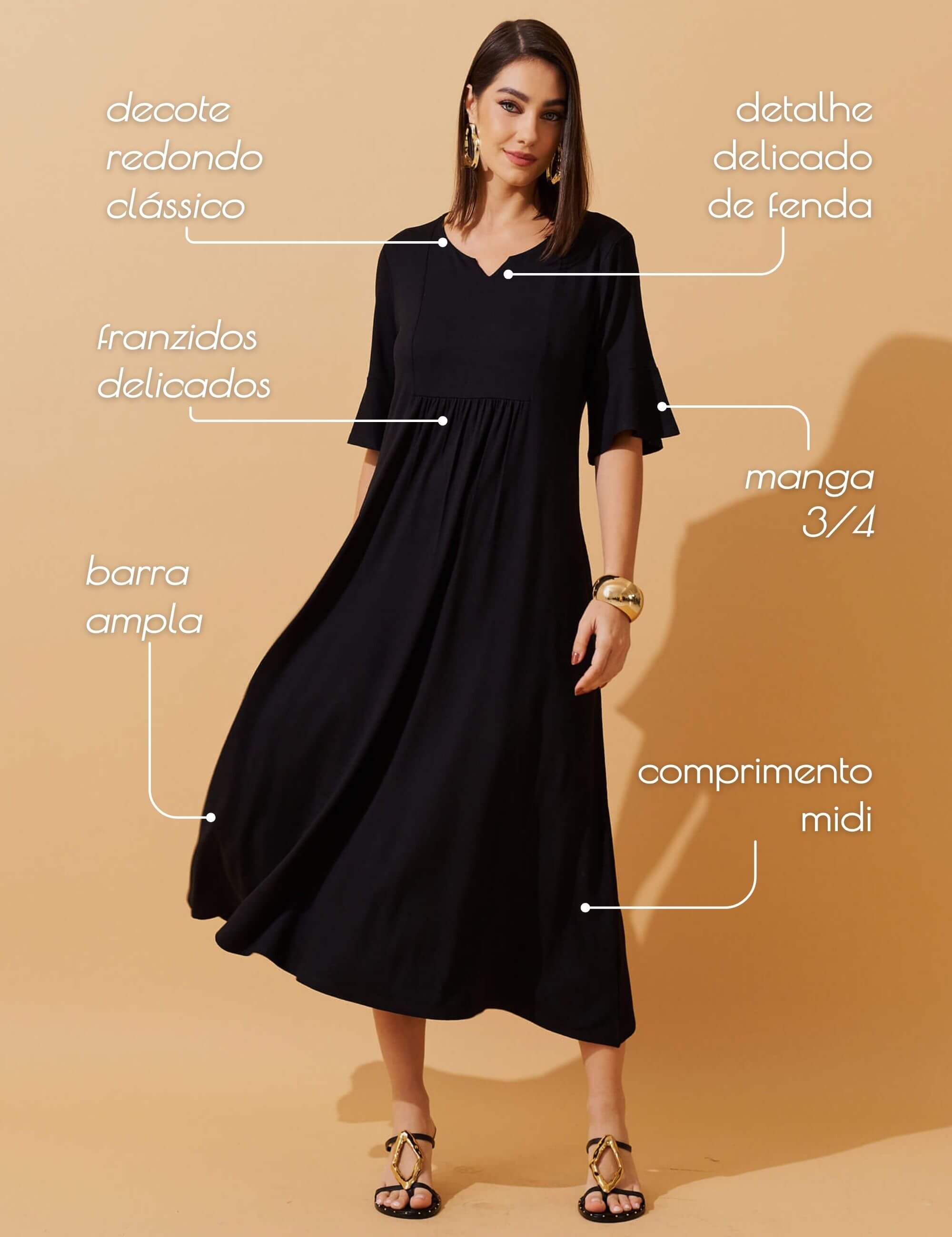 Vestido Vicenza Joanna Preto