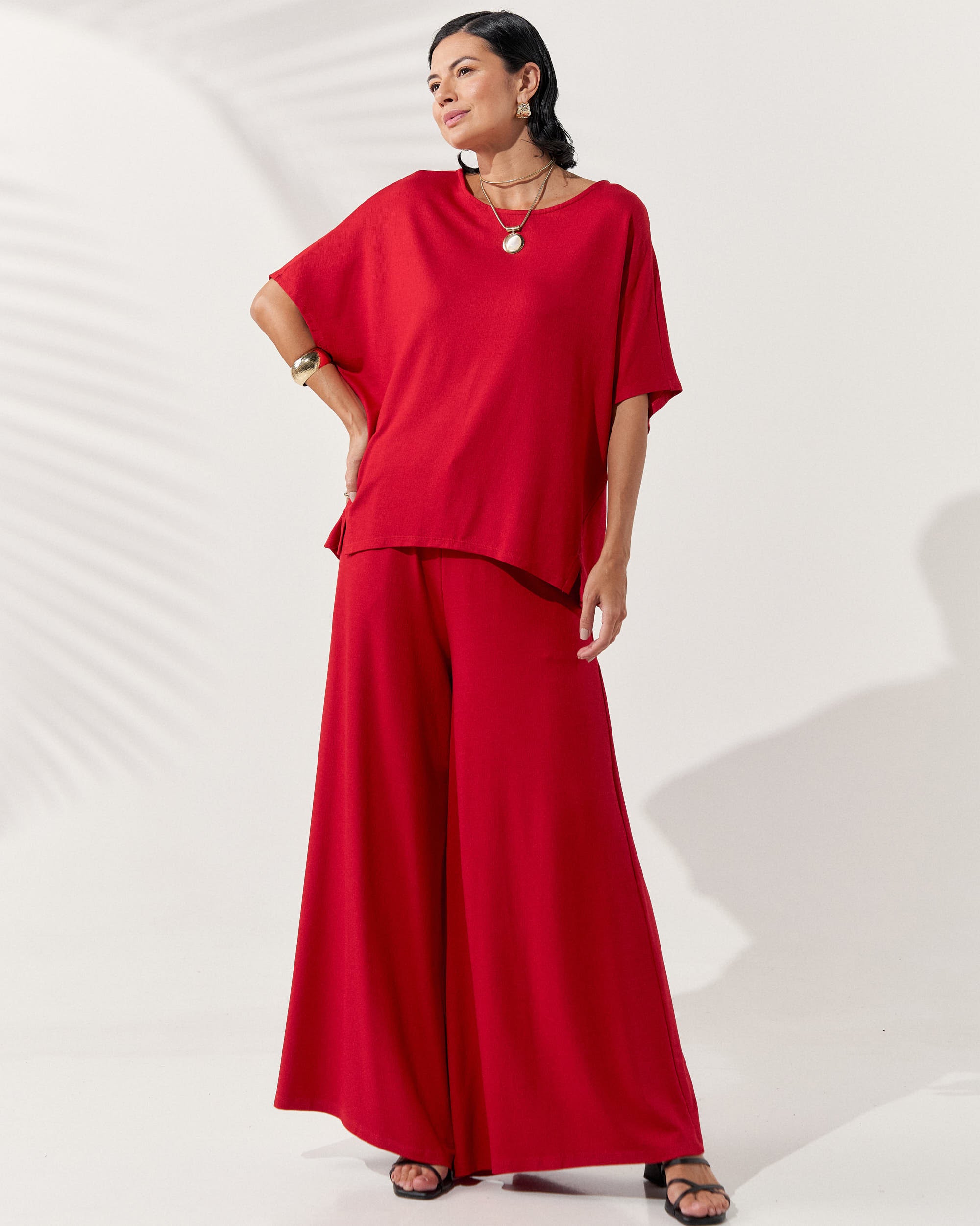 Conjunto Vicenza Lisa Vermelho